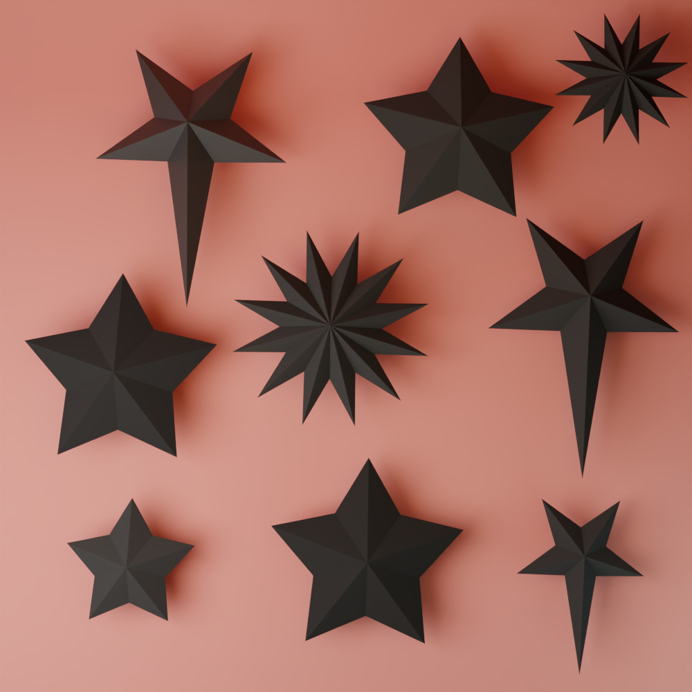 Lowpoly stars Free low-poly 3D model_1