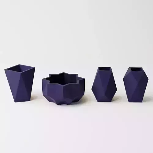 Lowpoly home decor pots