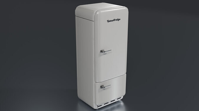 Vintage Fridge Low-poly 3D model