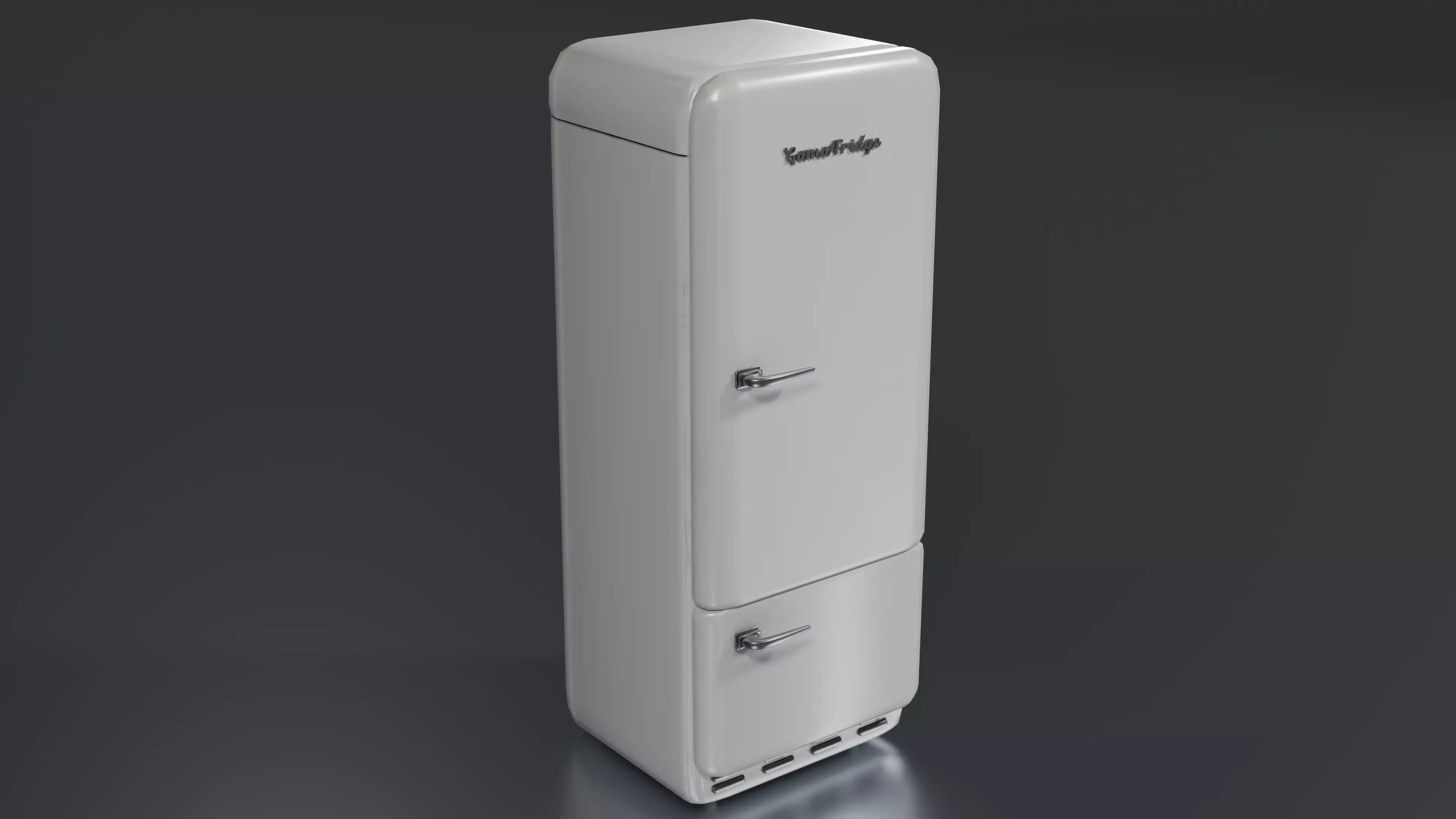 Vintage Fridge Low-poly 3D model