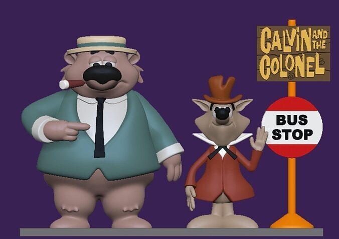 Calvin and the Colonel classic cartoon 3D print model