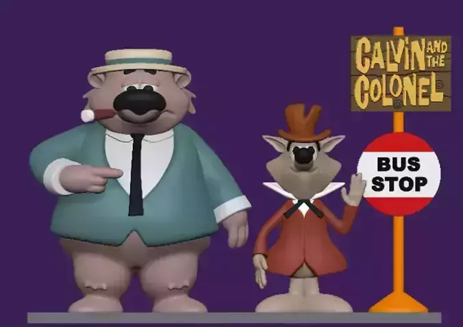 Calvin and the Colonel classic cartoon 3D print model