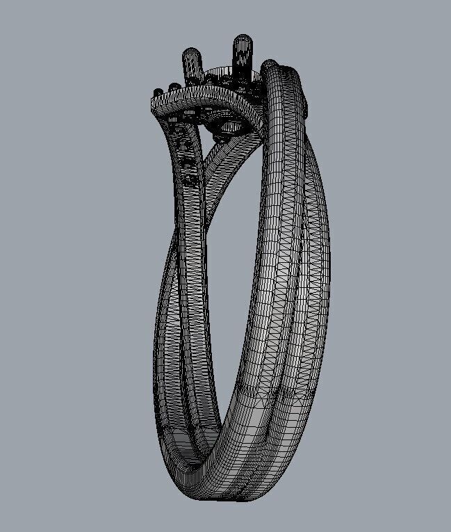 Diamond Engagement Ring 3D print model_26
