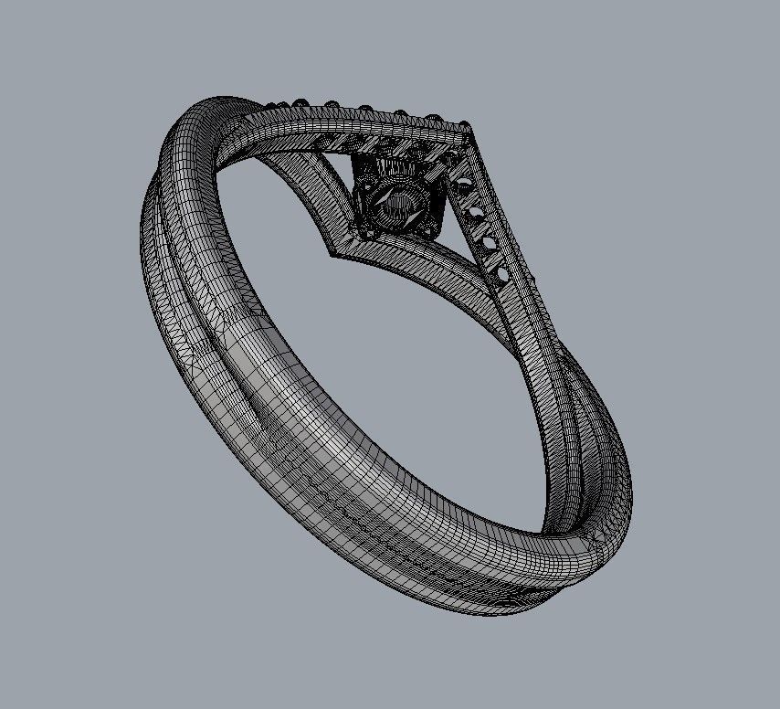 Diamond Engagement Ring 3D print model_22