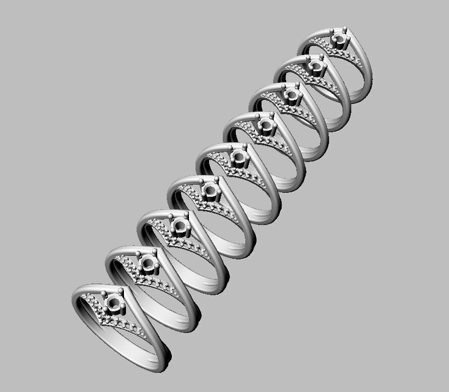 Diamond Engagement Ring 3D print model_6