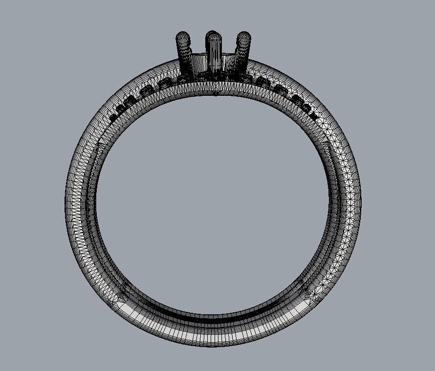 Diamond Engagement Ring 3D print model_23