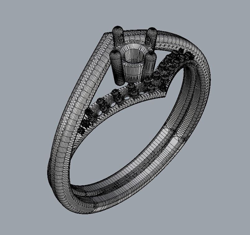 Diamond Engagement Ring 3D print model_21