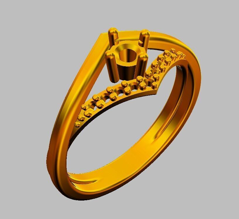 Diamond Engagement Ring 3D print model_14