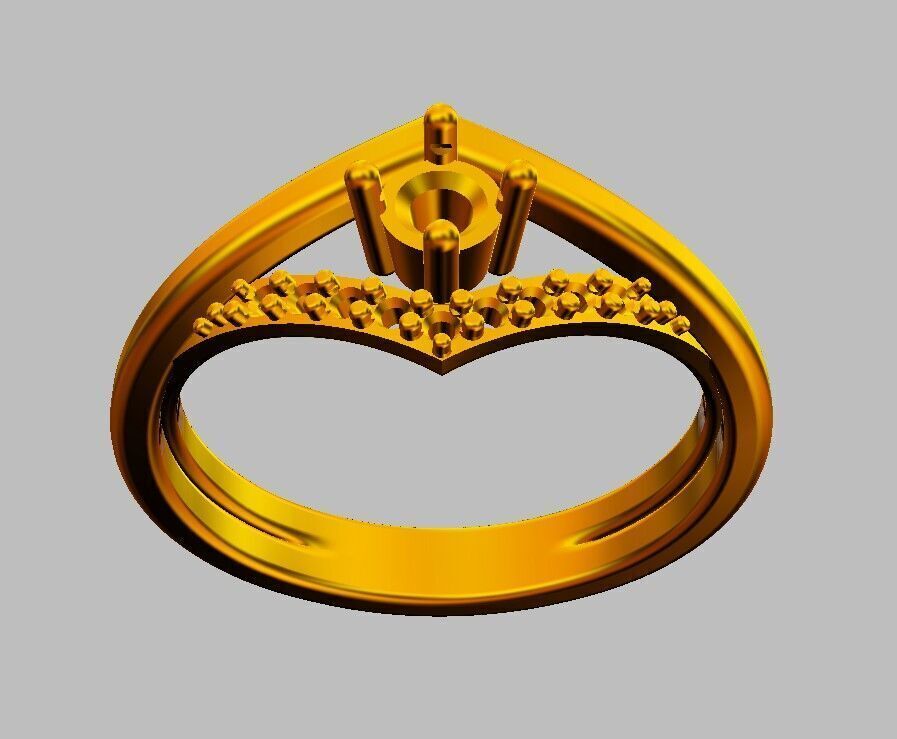 Diamond Engagement Ring 3D print model_15