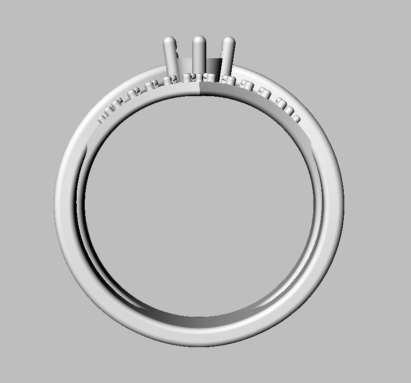 Diamond Engagement Ring 3D print model_9