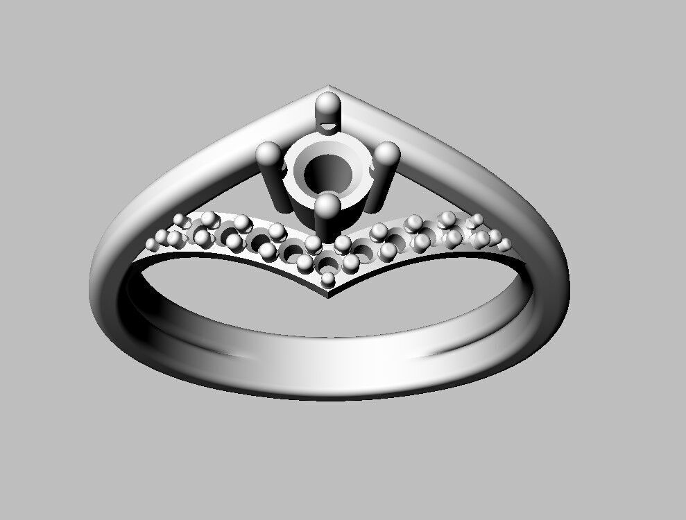 Diamond Engagement Ring 3D print model_7