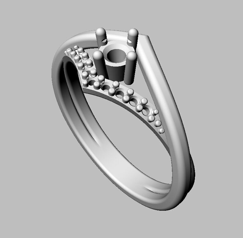 Diamond Engagement Ring 3D print model_8