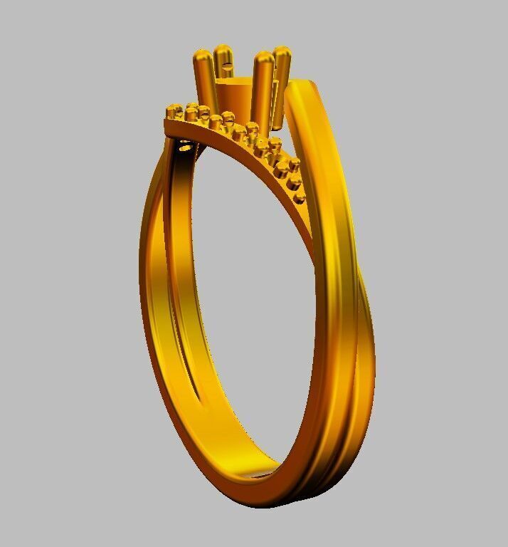 Diamond Engagement Ring 3D print model_16