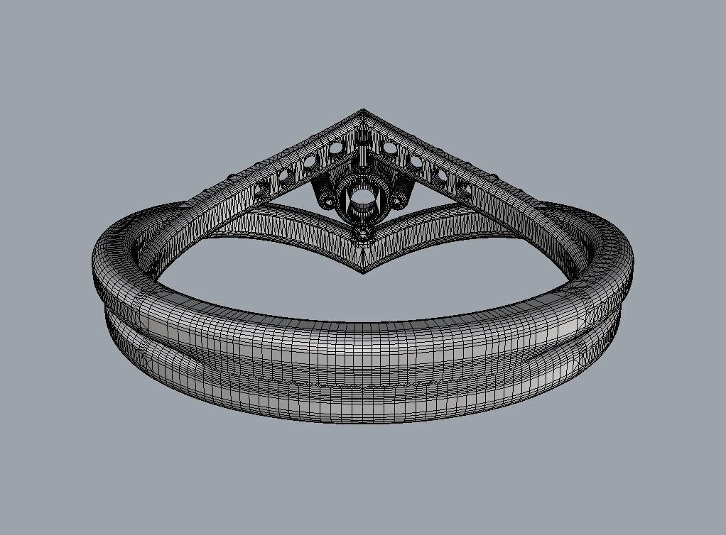 Diamond Engagement Ring 3D print model_24