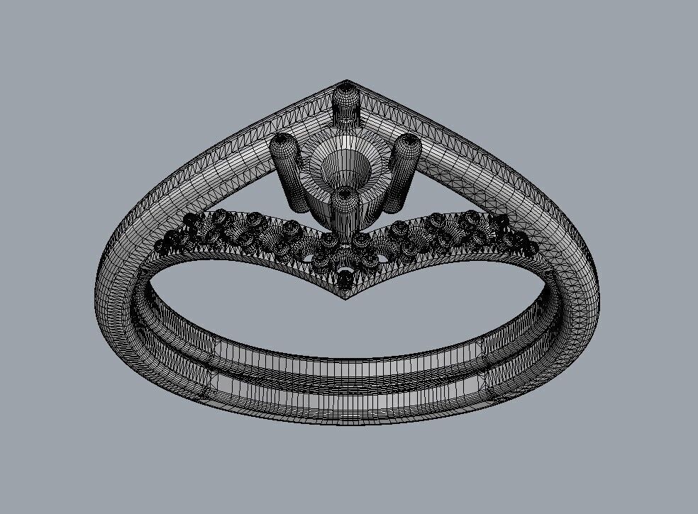 Diamond Engagement Ring 3D print model_20