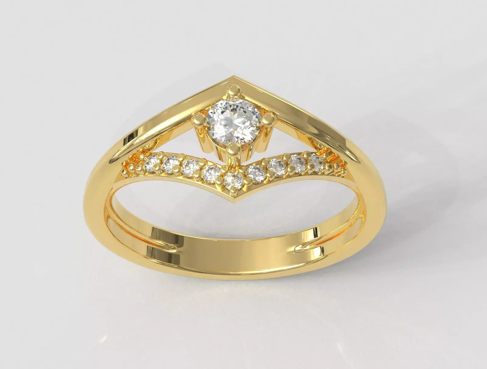 Diamond Engagement Ring 3D print model_0