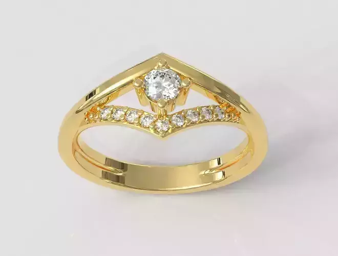 Diamond Engagement Ring 3D print model