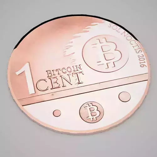Copper 1 Cent Bitcoin 3D model
