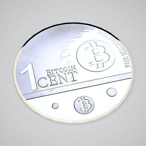 Silver 1 Cent Bitcoin 3D model
