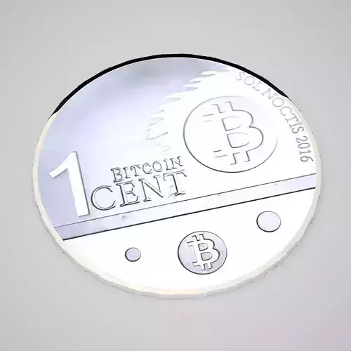 Silver 1 Cent Bitcoin 3D model