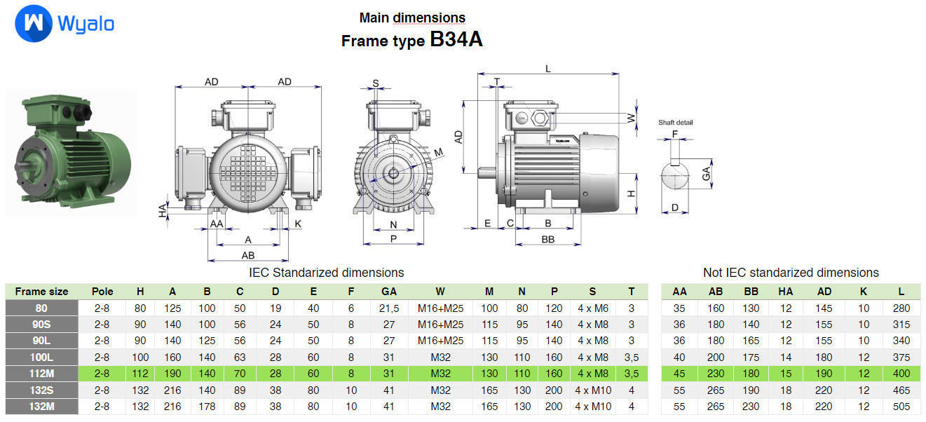 112M B34a Left IEC electric motor - 3D CAD model 3D model_4