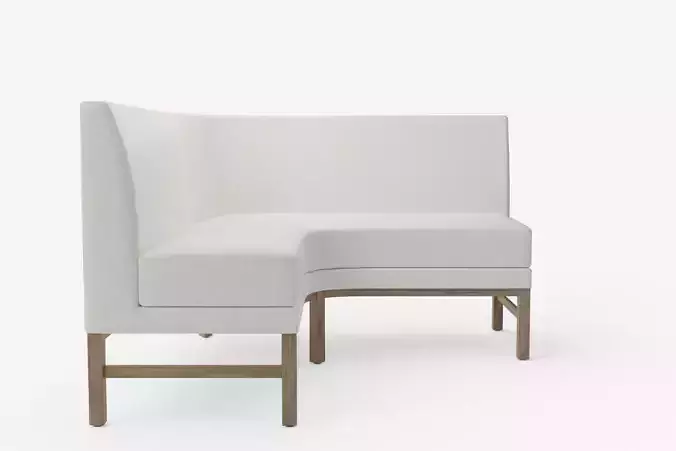 Nielson Upholstered Corner Banquette Seadrift Legs 3D model
