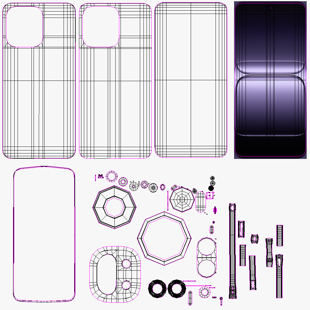 OnePlus 13s all color Low-poly 3D model_22