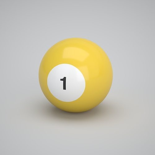 Pool Snooker Ball Number 1 3D model