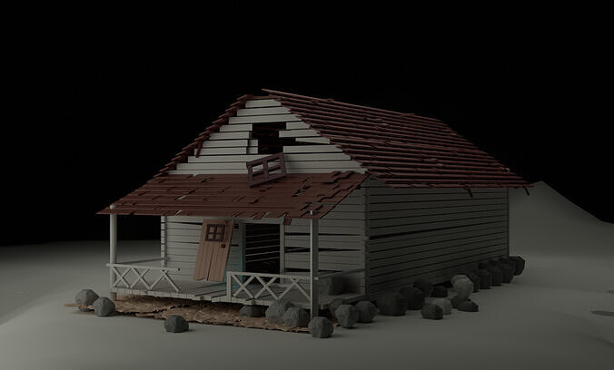 Cabana Madeira Estilizada 3D Blender FBX OBJ Game Ready Low-poly 3D model