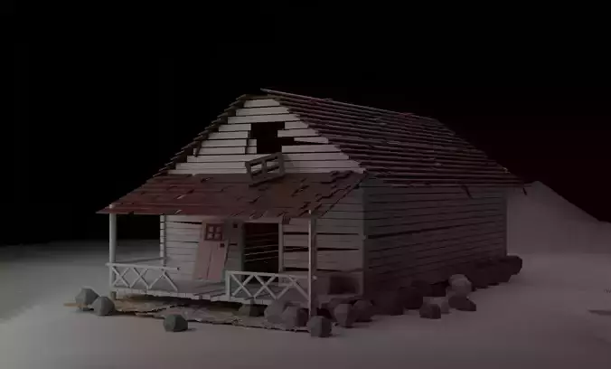 Cabana Madeira Estilizada 3D Blender FBX OBJ Game Ready
