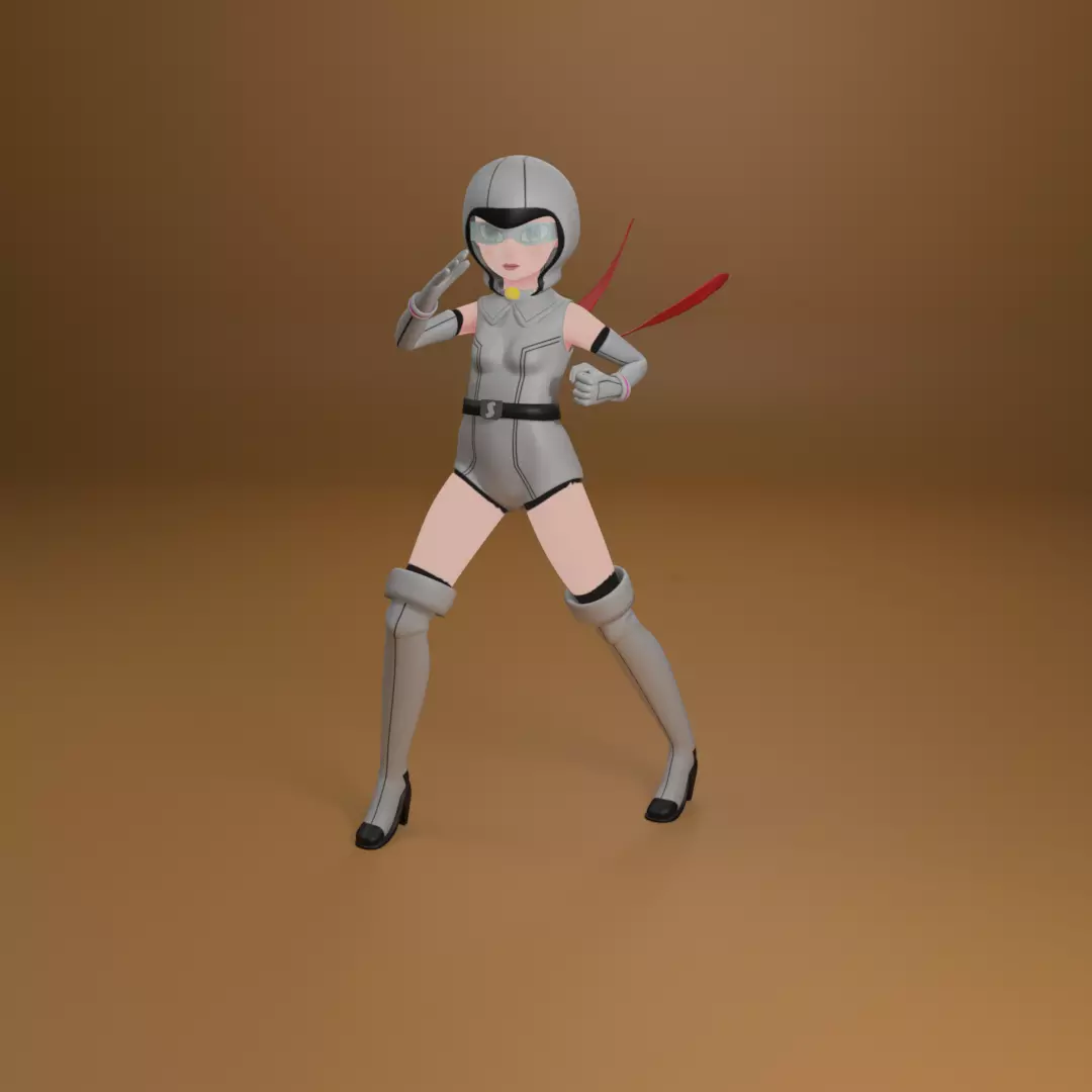 Superhero anime character Free 3D model