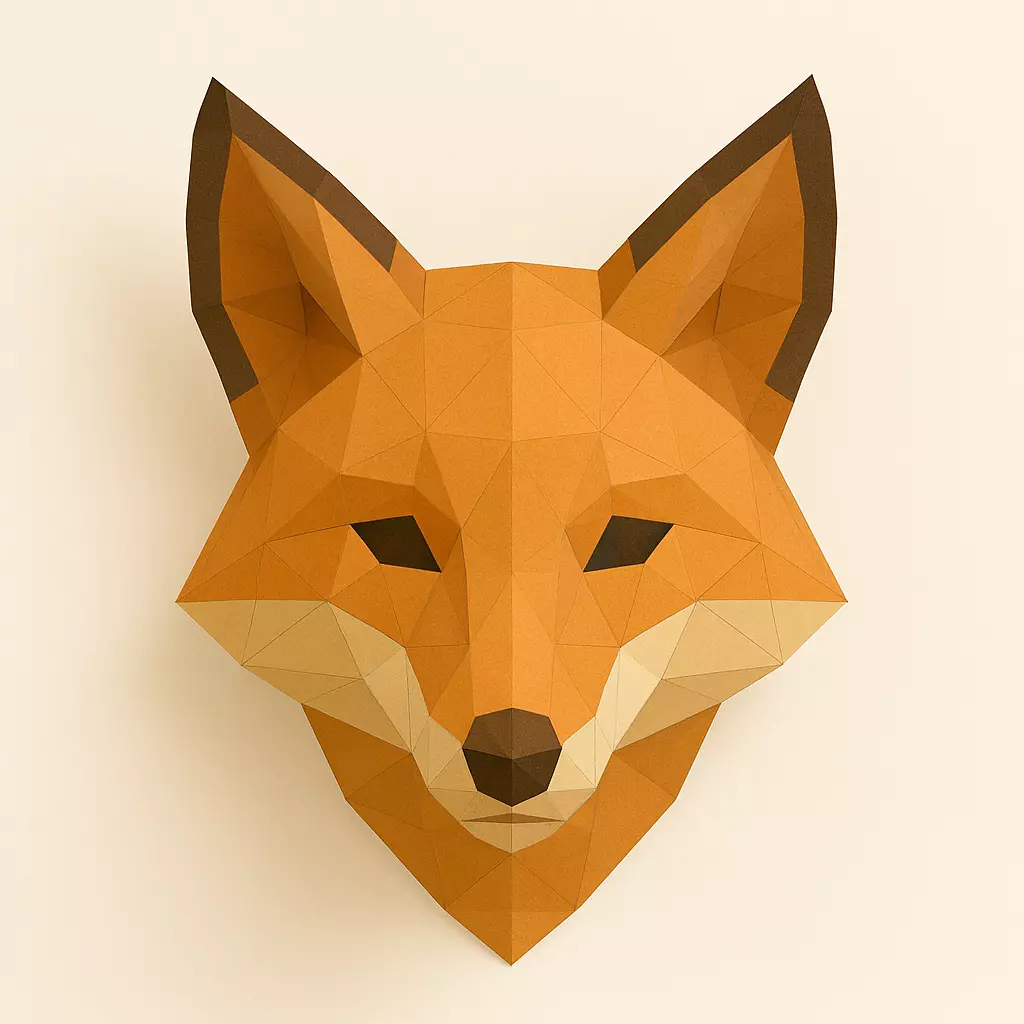 Head Fox Lowpoly Origami Decoration Low-poly 3D model_0
