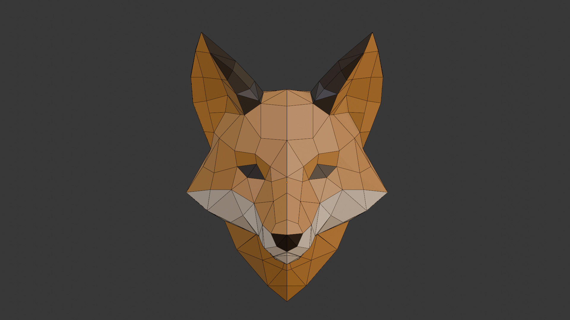 Head Fox Lowpoly Origami Decoration Low-poly 3D model_1
