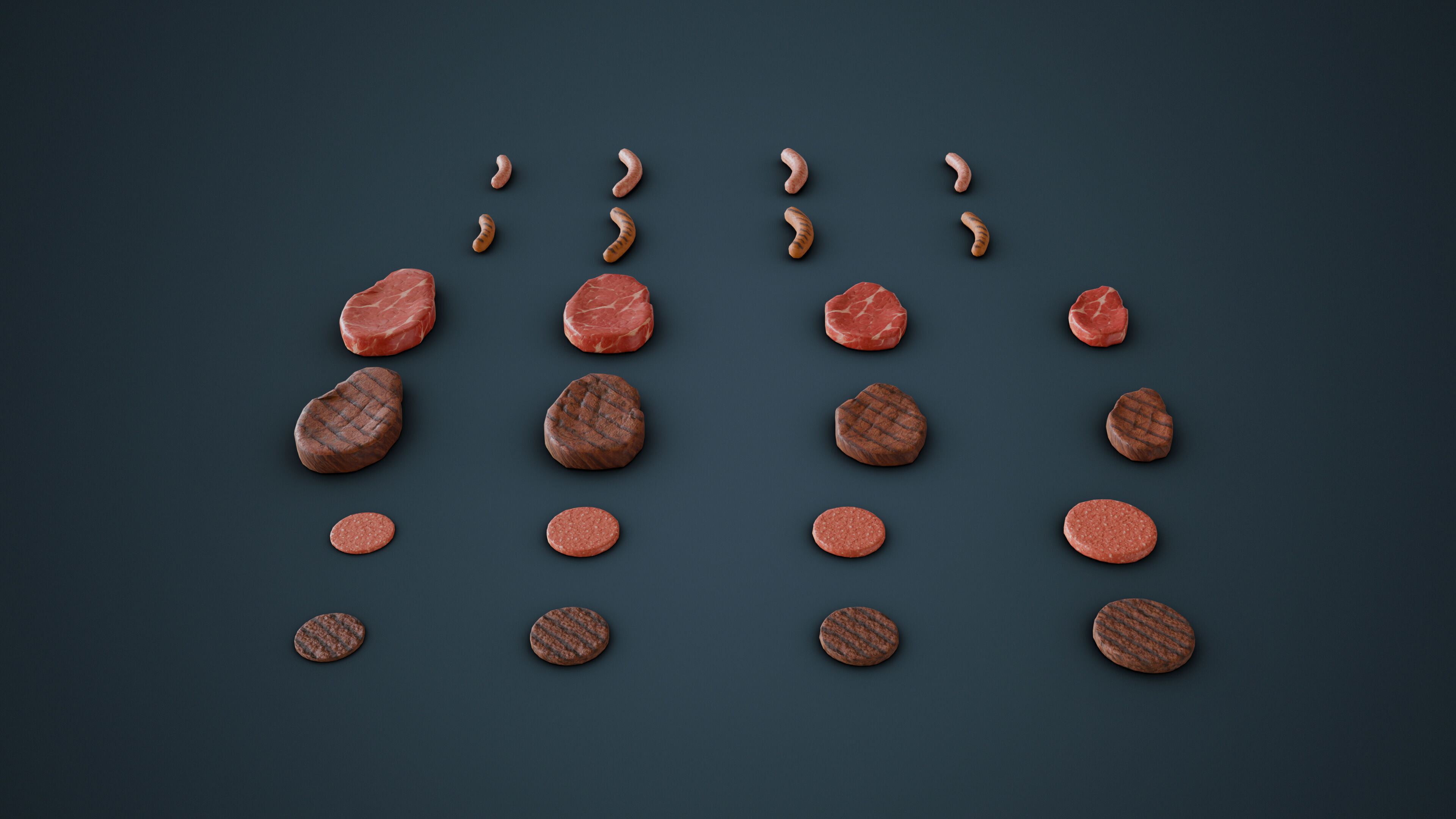 Grill Food Low-poly 3D model_3