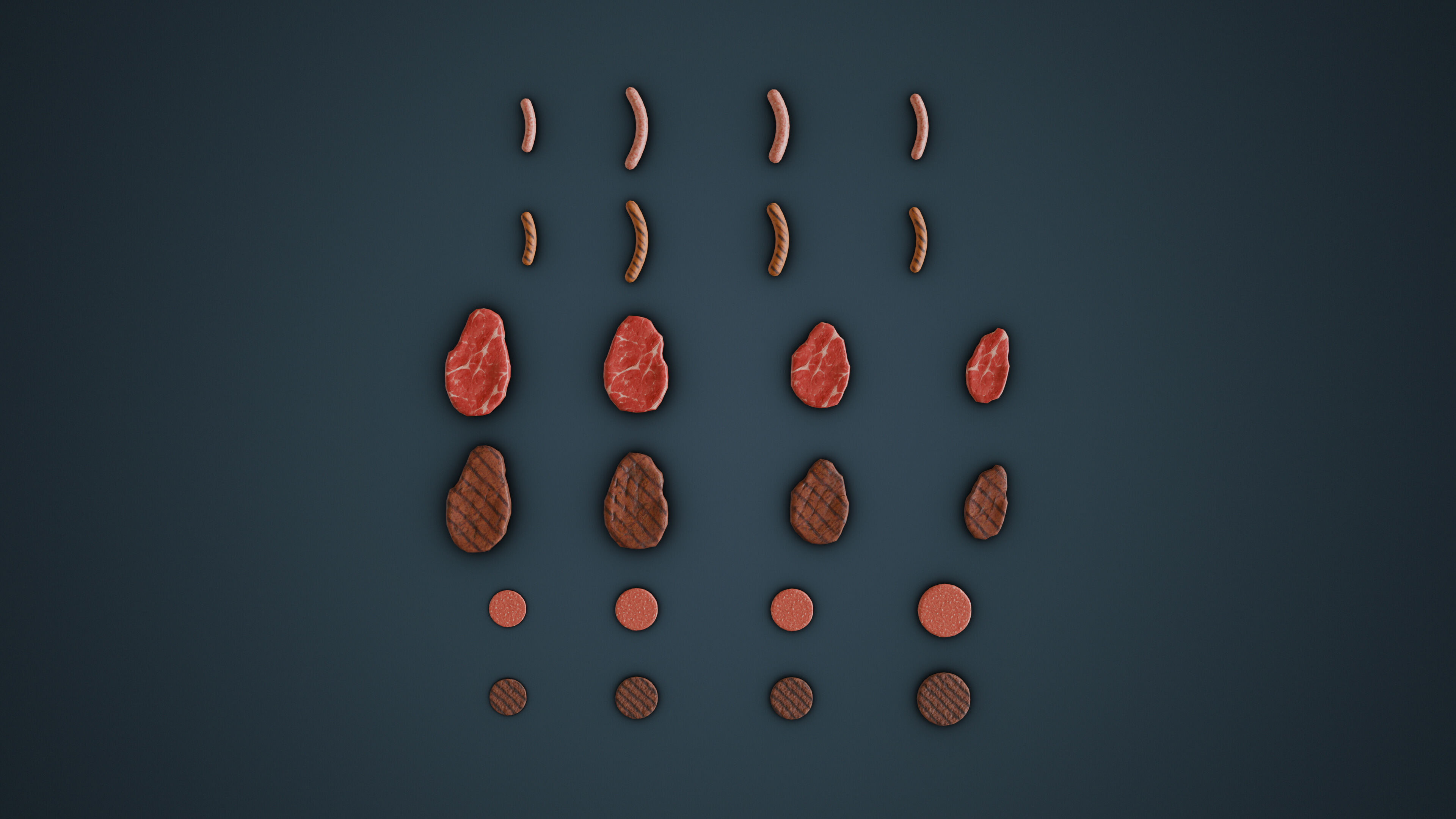 Grill Food Low-poly 3D model_1