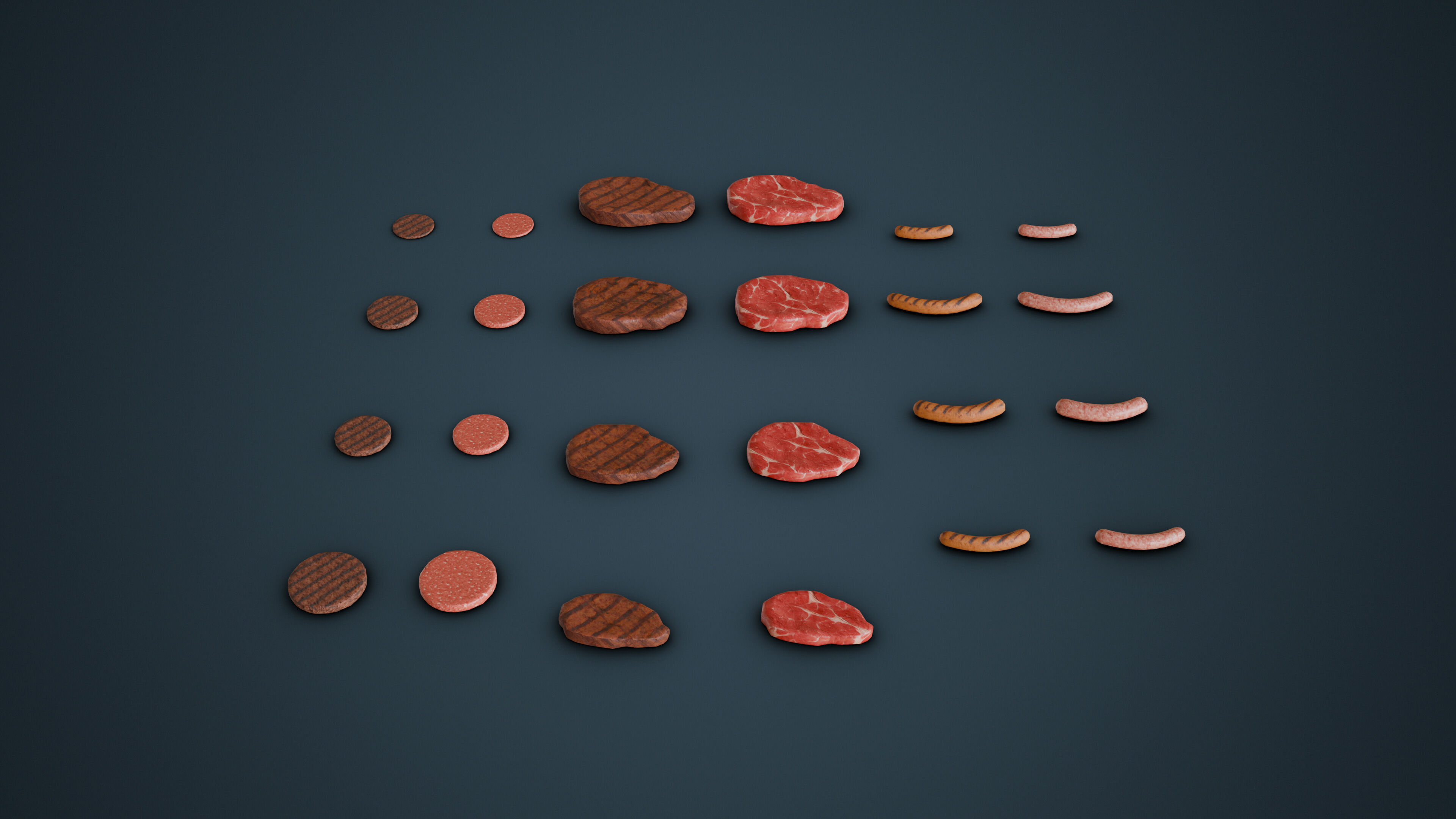 Grill Food Low-poly 3D model_4