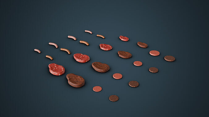 Grill Food Low-poly 3D model