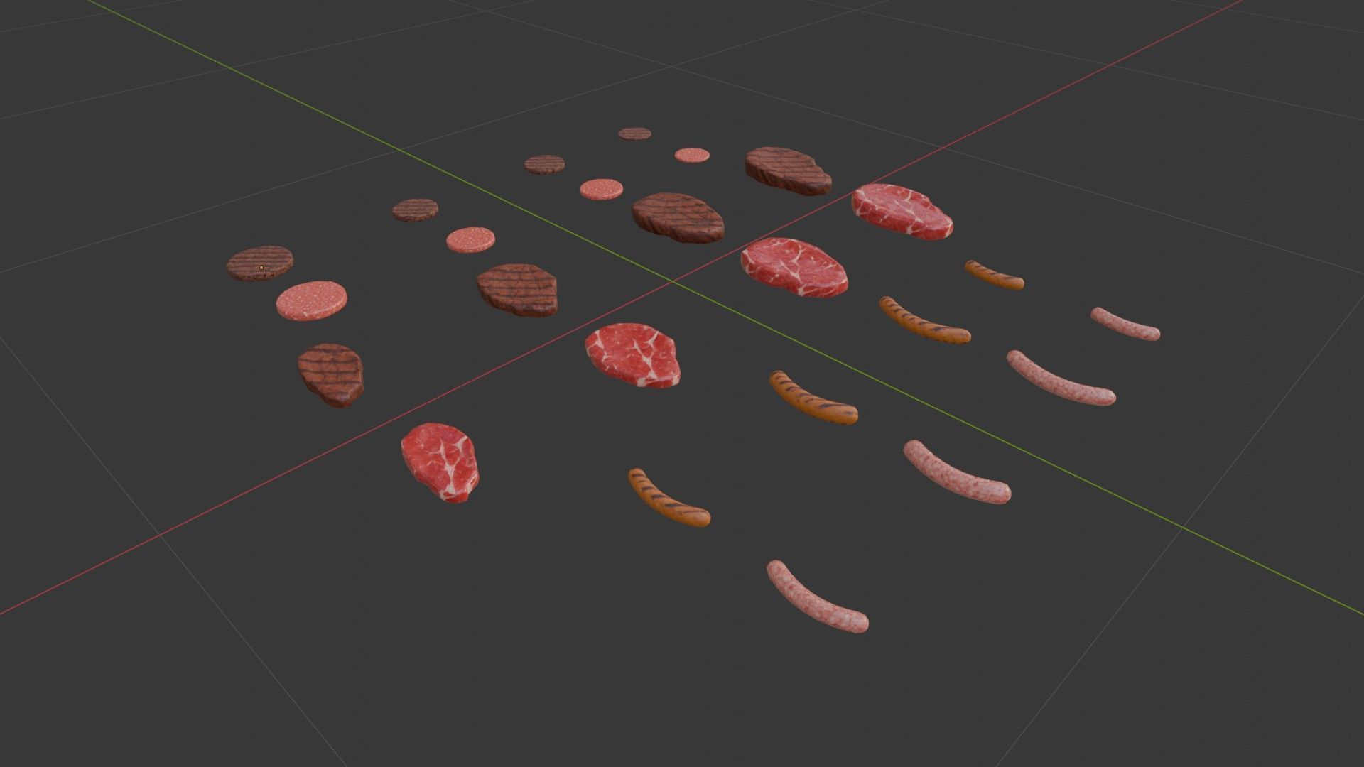 Grill Food Low-poly 3D model_5