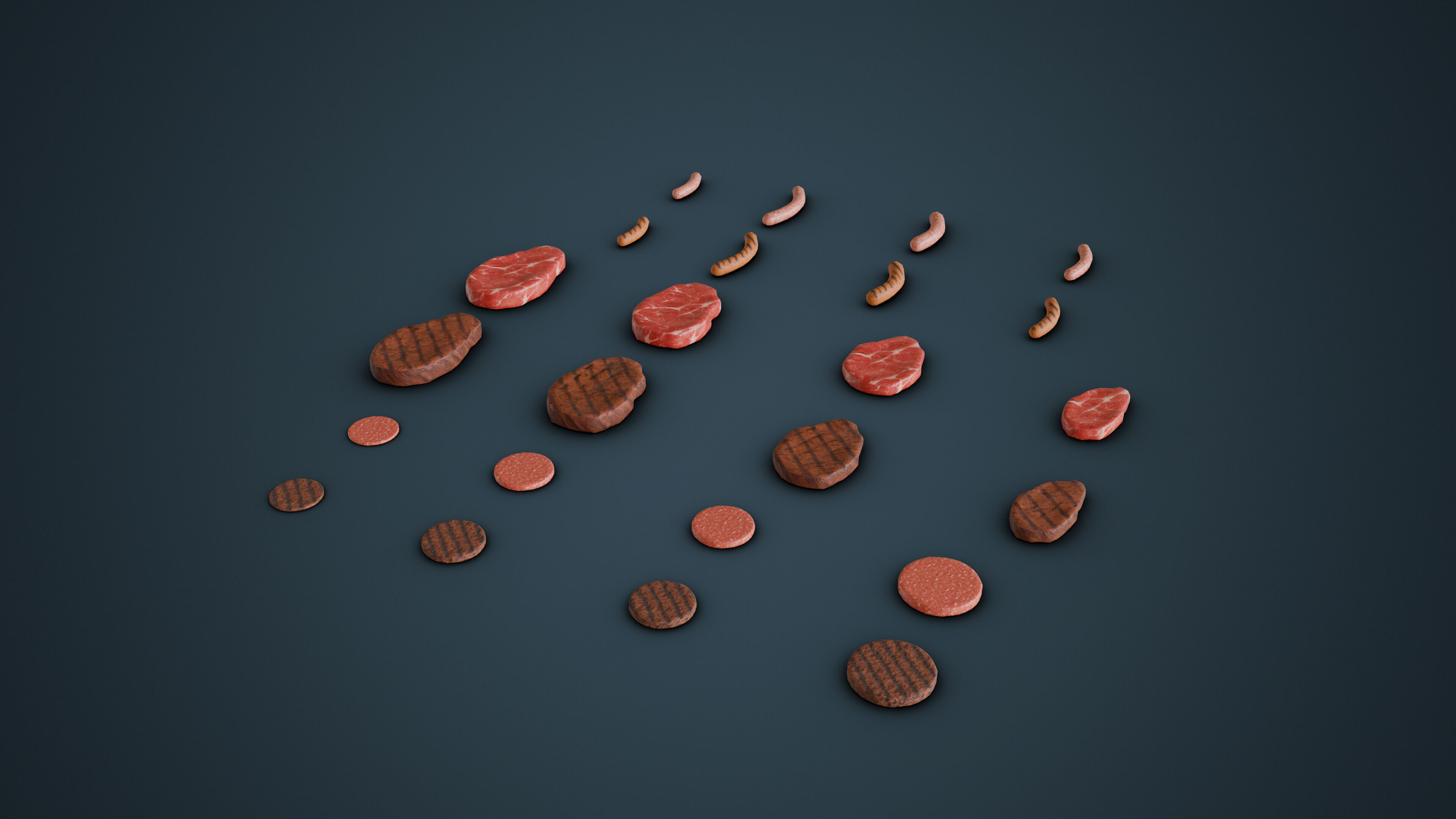 Grill Food Low-poly 3D model_2
