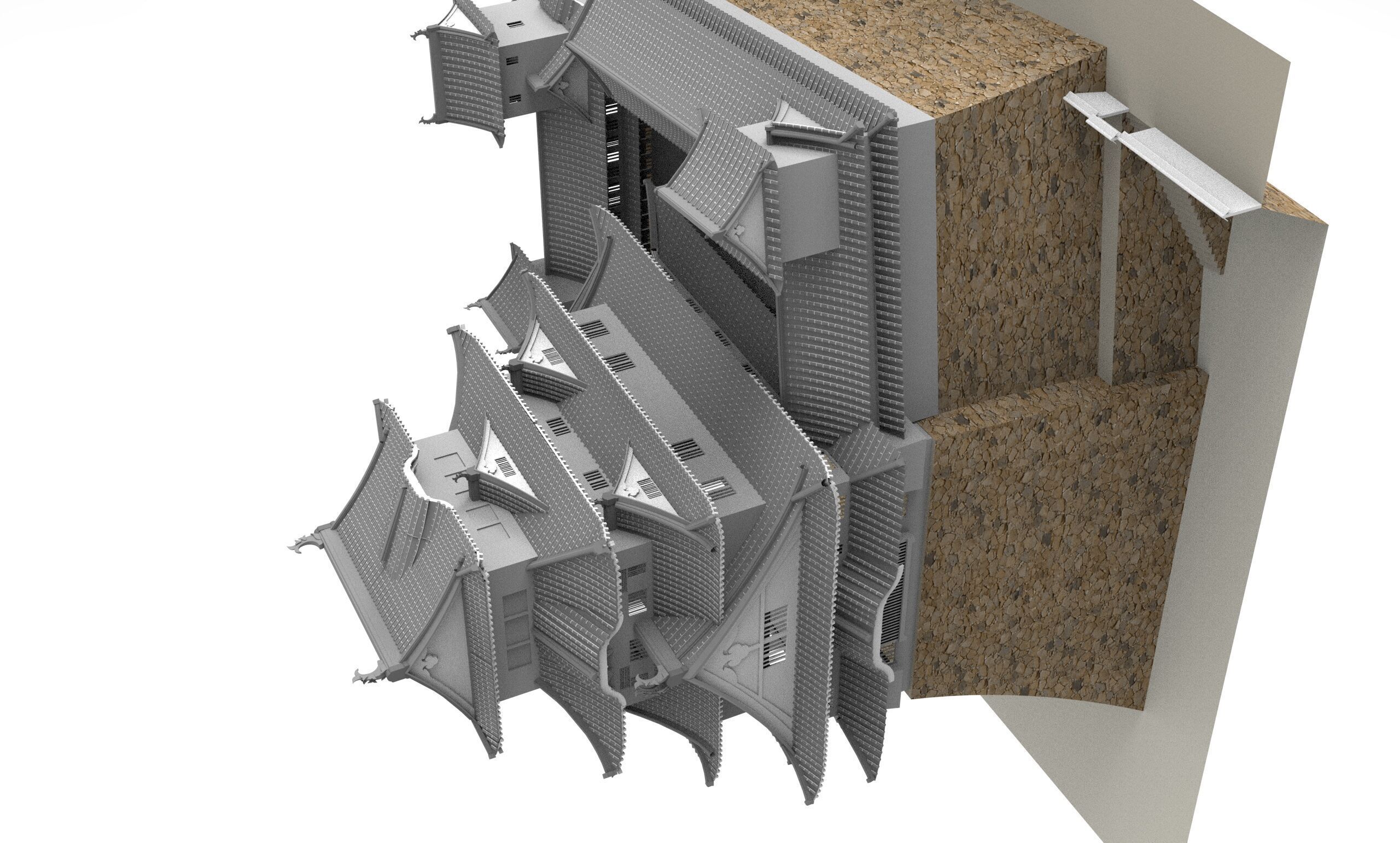 Himeji Castle famous historical site Low-poly 3D model