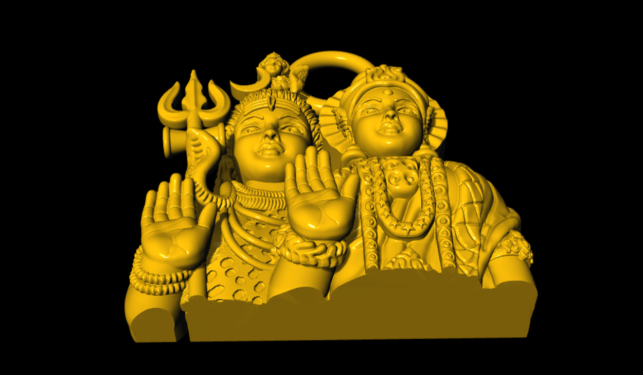 shiv durga unique pendant 3D print model_14