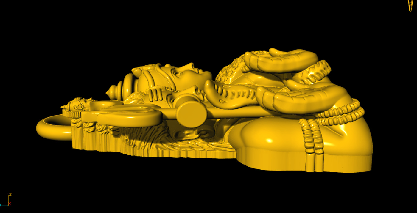 shiv durga unique pendant 3D print model_7
