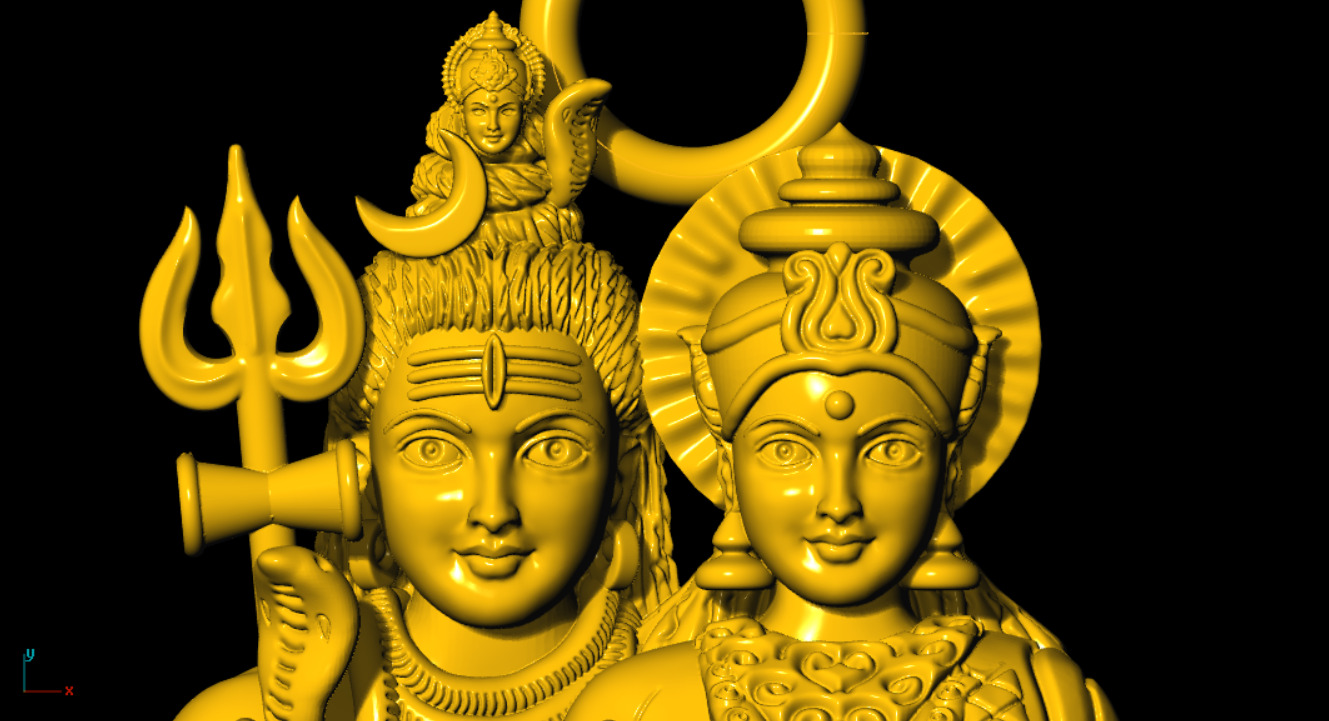 shiv durga unique pendant 3D print model_11