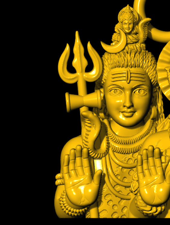 shiv durga unique pendant 3D print model_9