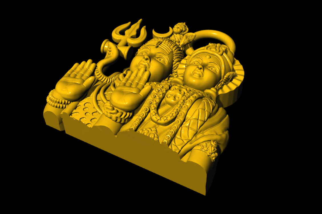 shiv durga unique pendant 3D print model_4