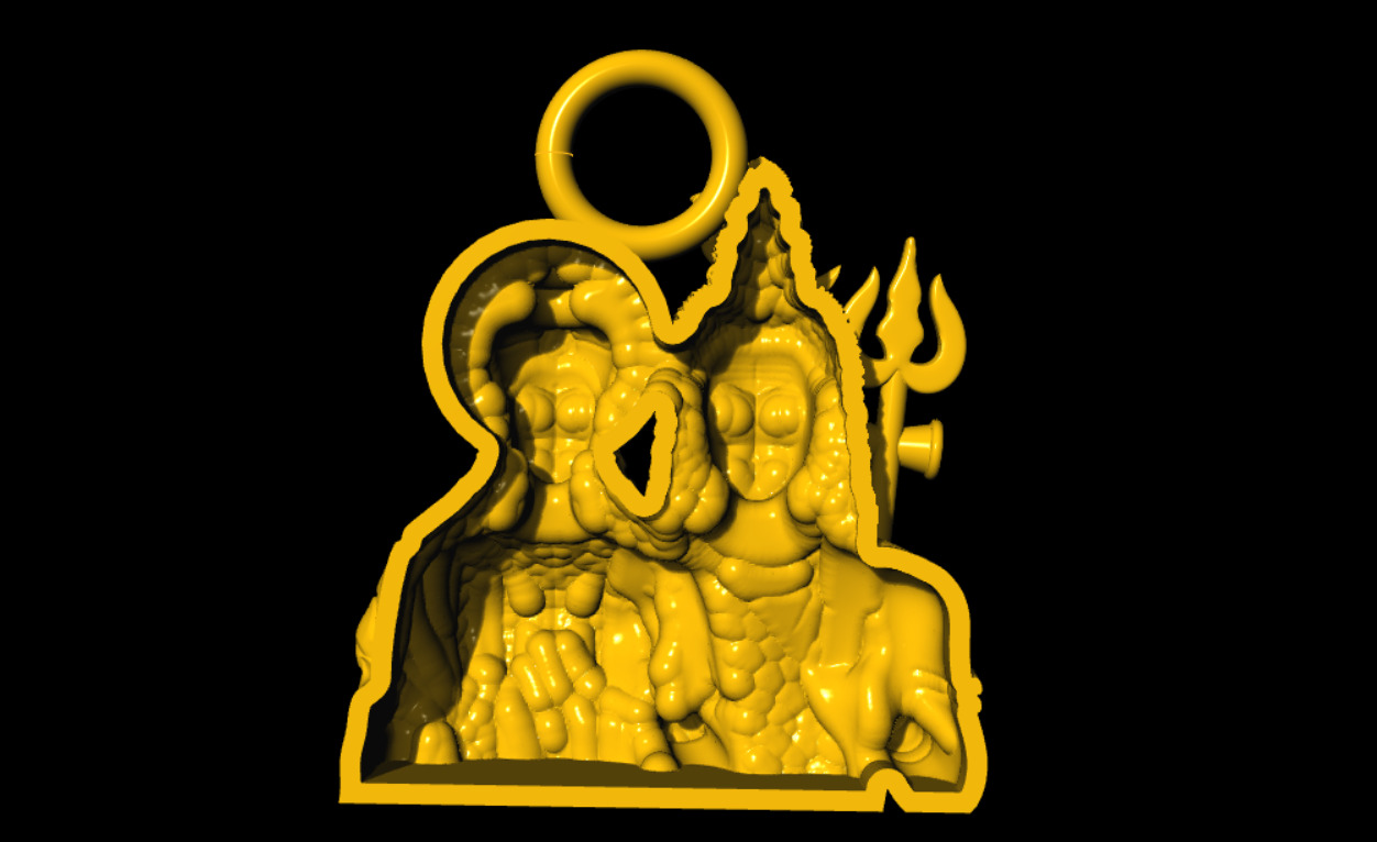shiv durga unique pendant 3D print model_6