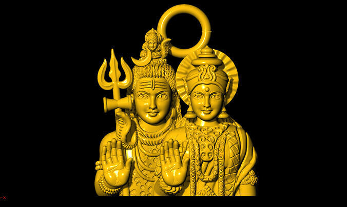 shiv durga unique pendant 3D print model