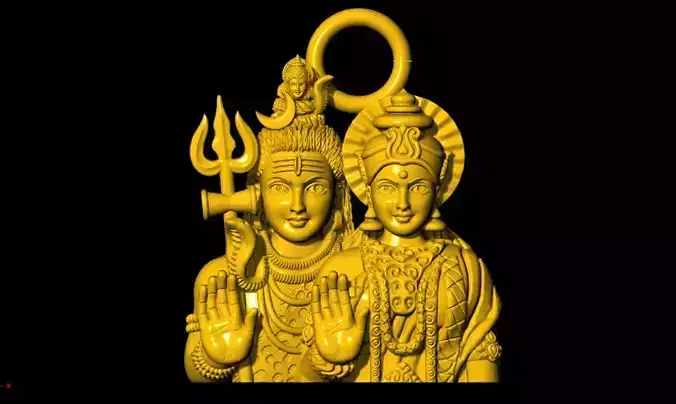 shiv durga unique pendant