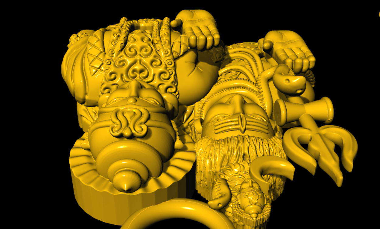 shiv durga unique pendant 3D print model_13