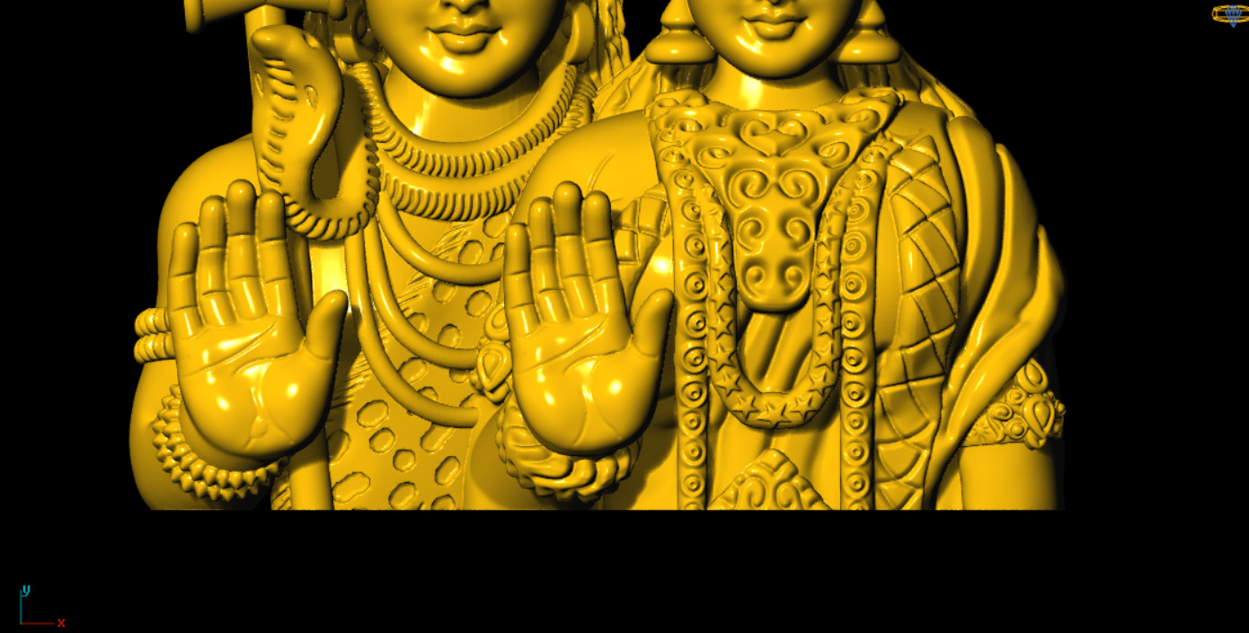 shiv durga unique pendant 3D print model_12